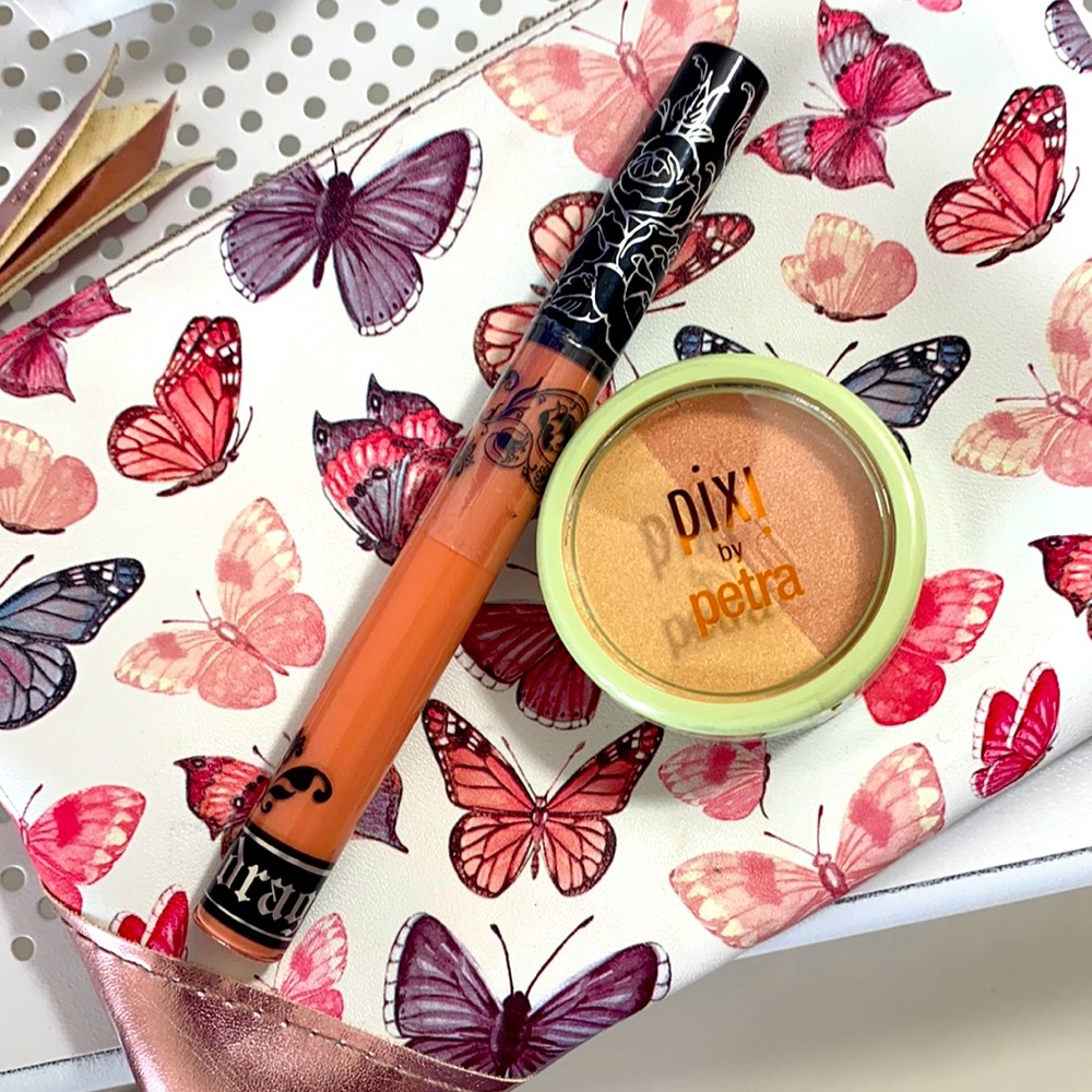 Blush + lip stick and makeup bag ✨💄♥️🪞